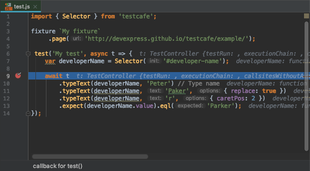 Stop on Breakpoint